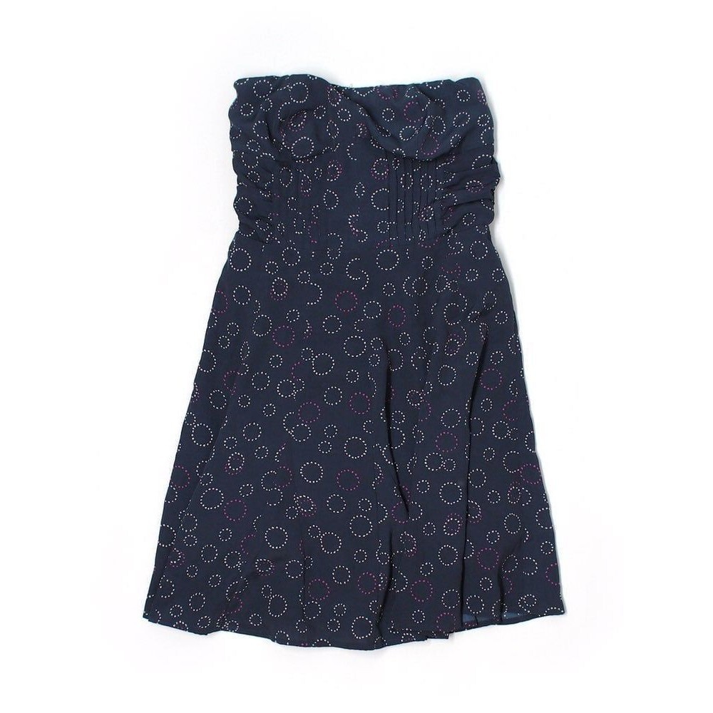 American Eagle Navy Empire Waist Fit Flare A-Line Pleated Strapless Dress Size 0